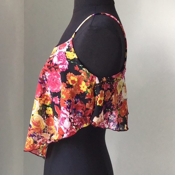 Mandee Bright Floral Crop Top - Picture 2 of 7